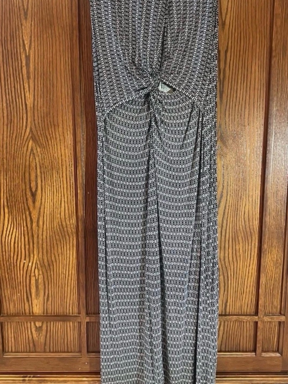 CAbi Gray Striped Sleeveless Asymmetrical Midi Dress size Medium EUC - Picture 3 of 10